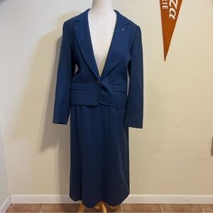 Vintage Pendleton Blue Blazer and Skirt Set Size 10